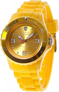 DT3007-C - Reloj analógico de Cuarzo para Mujer con Correa de Silicona, Color Amarillo