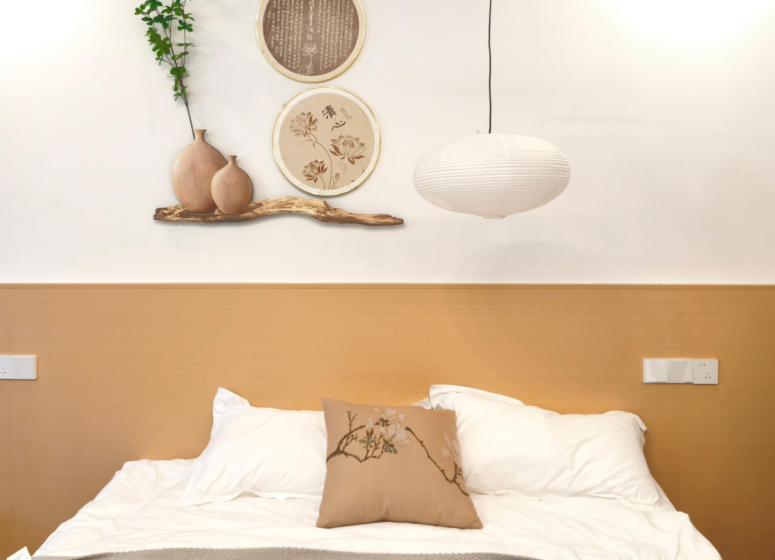 Papier Lampenschirm, Weiß Ovale Chinesische Papierlaterne, Faltbar Hängelampenschirm, Weicht Das Licht, Warmes Ambiente, für Schlafzimmer, Ess- und Wohnzimmer (45 cm)
