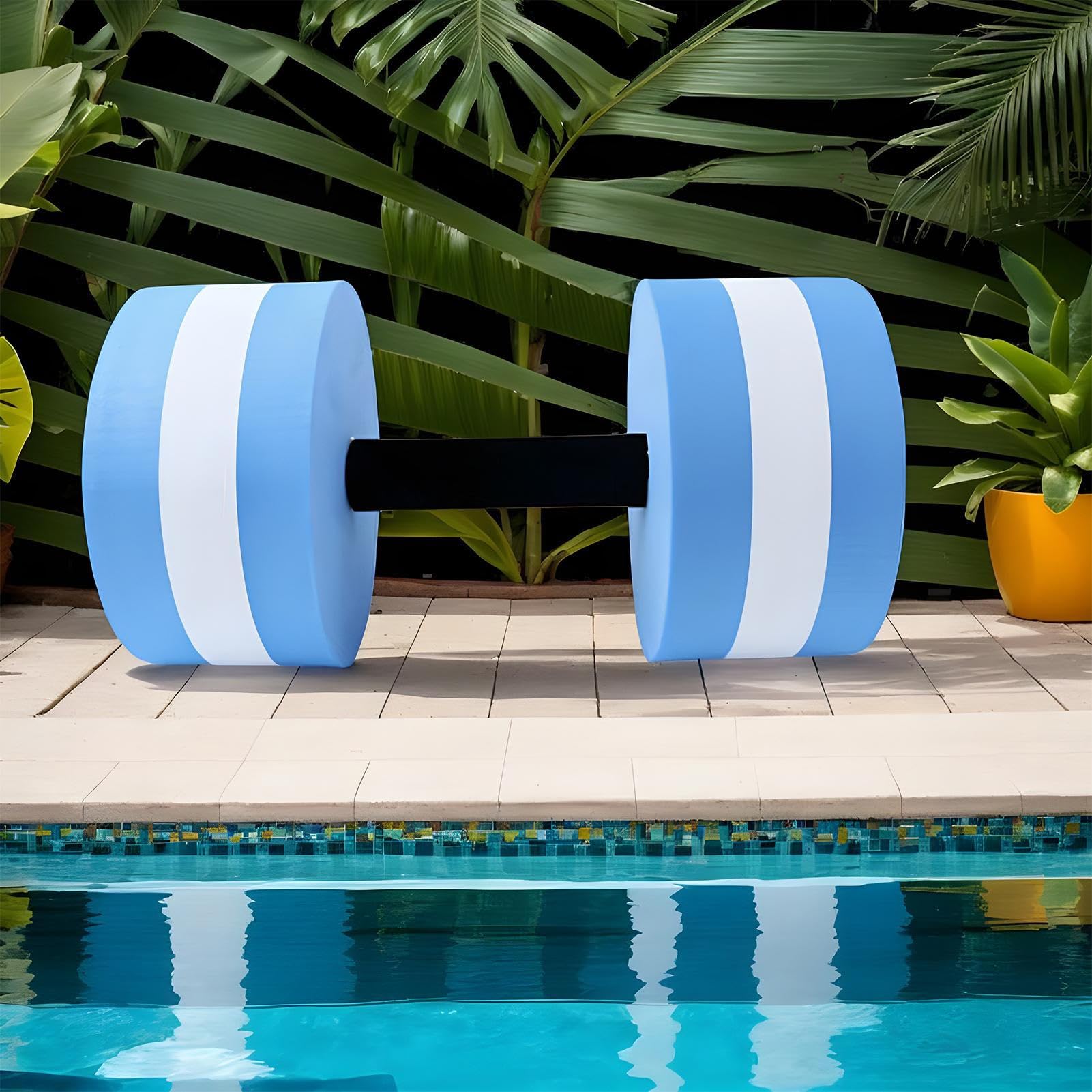 Manubri Riempiti D'acqua, Pesi Per Piscina Per Esercizi Acquatici Polsini Da Nuoto In Schiuma Con Velcro Staccabile Manubri Per Allenamento Di~p186419849