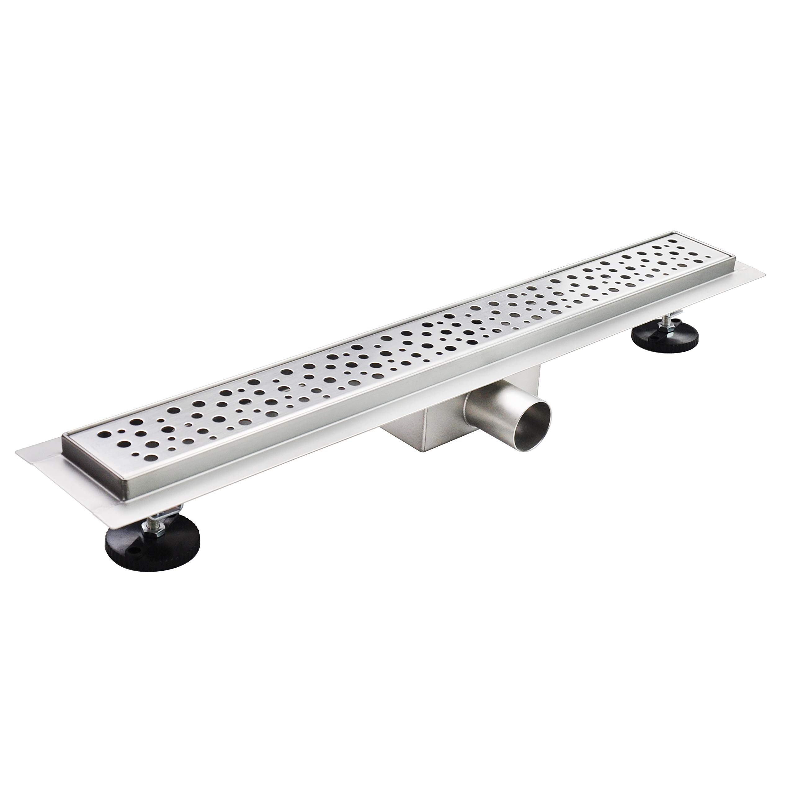 Duschrinne 80 cm Bodenablauf Duschablauf aus Edelstahl sehr flach Größen 50cm – 120cm Model R5 Tropfen