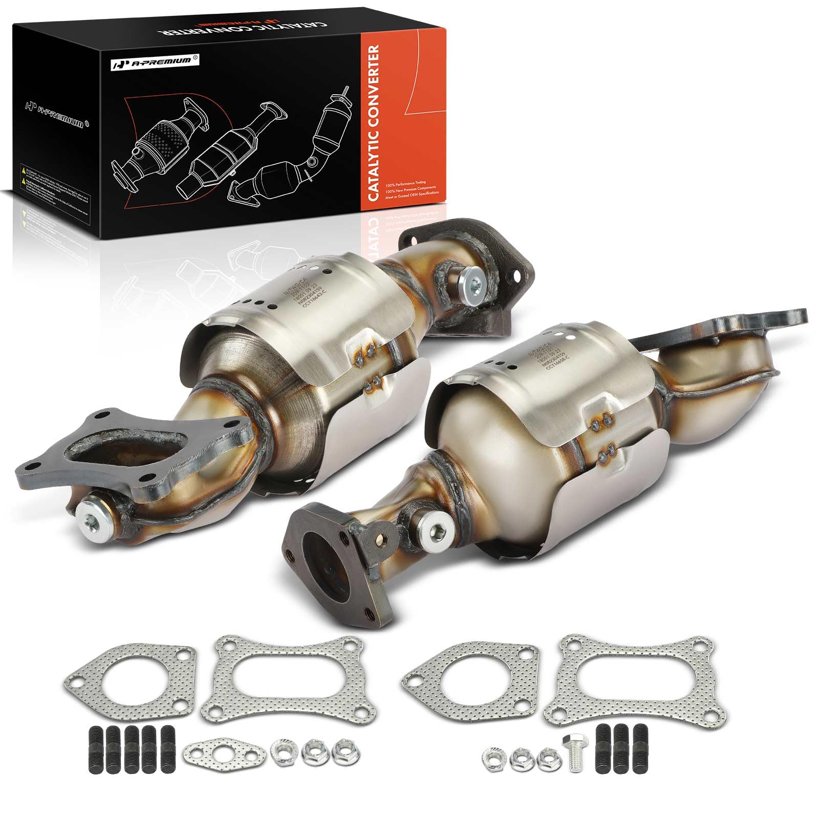 Front 2-PC Catalytic Converter Kit Direct-Fit Compatible with Honda Accord 2008-2017, Pilot, Odyssey, Ridgeline, Crosstour & Acura MDX, RDX, TLX, TSX, TL, ZDX, RL, 3.5L 3.7L, EPA Compliant