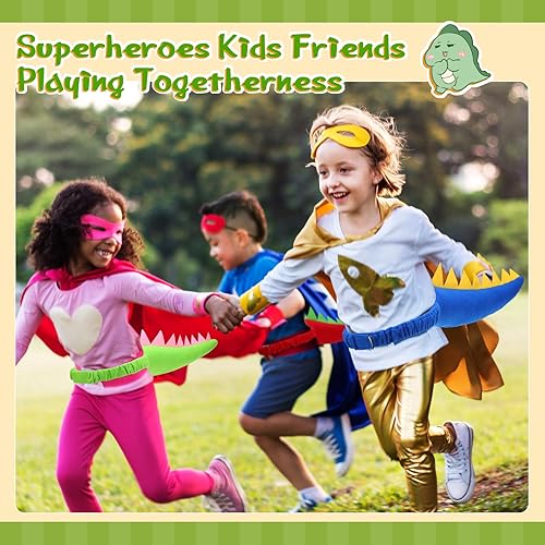 Vista 3 de Libima 12 Pcs Dinosaur Costume Dinosaur Tail Set Dragon Theme Animal Tails for Girls Boys Adults Dress up Party Favors