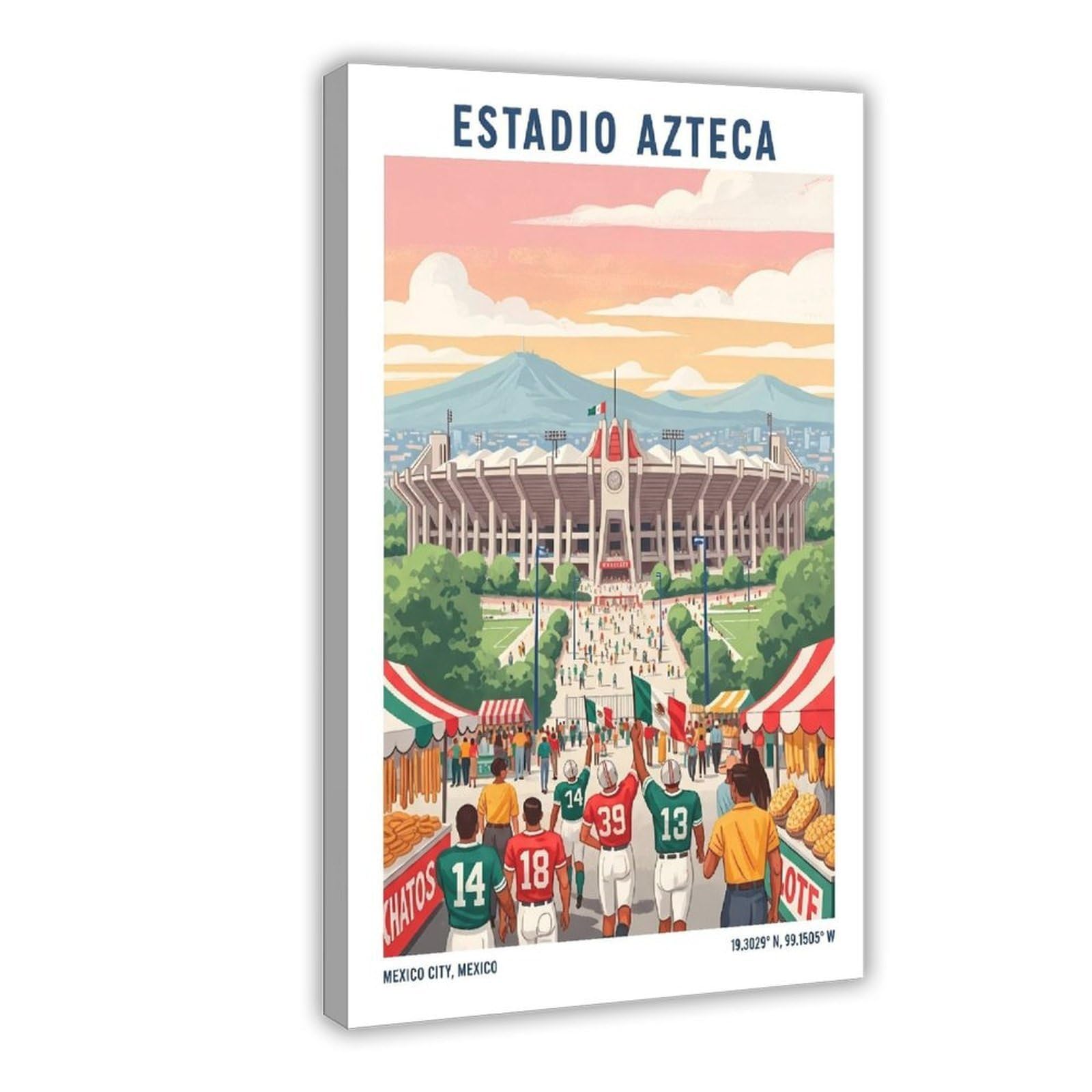 Bareronor Frame-Style Estadio Azteca Football Stadium Canvas Poster For Office Decor Gift