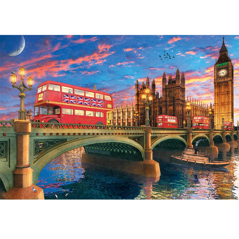 Trefl - Puzzle en Bois, Palais De Westminster, Big Ben, Angleterre, Londres London - 500+1 Pièces, Artisanat en Bois, Formes Irrégulières, 50 Figures De Monuments Et Symboles Anglais