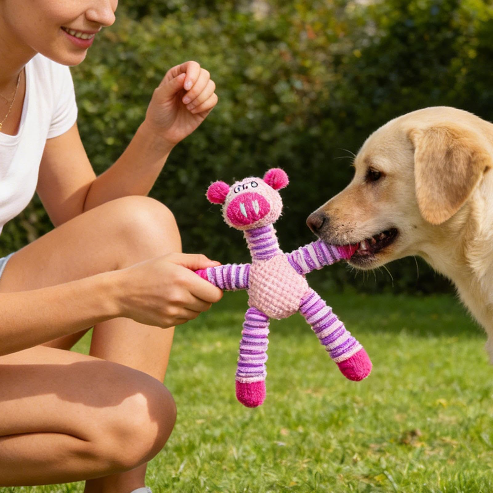 Juguete Mordedor para Perros Suministros de Peluche para Mascotas | Juguete para Limpieza Canina Para Razas Medianas y Grandes En Interiores y Exteriores