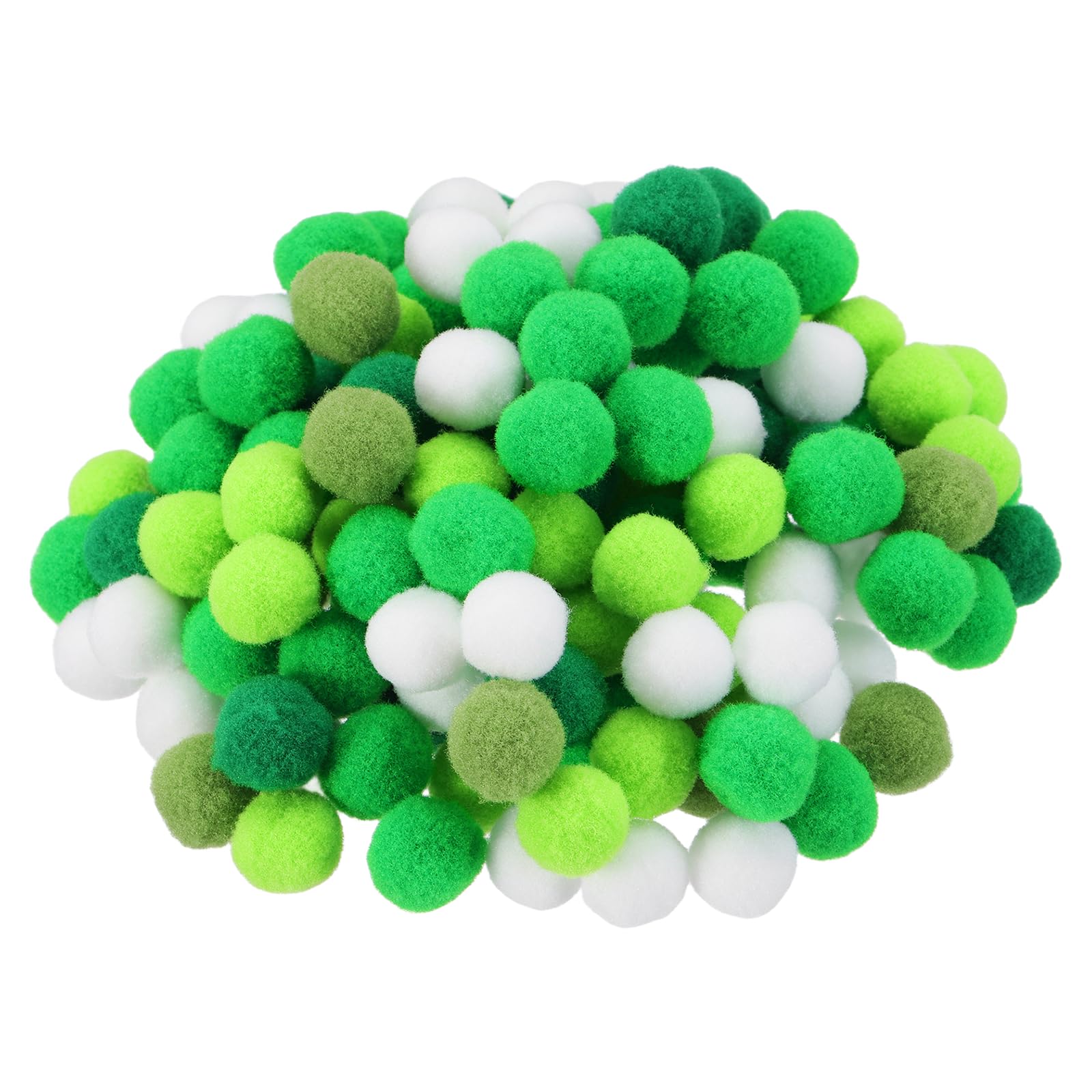 PATIKIL 0.8inch Pom Poms for Crafts, 150Pcs High Elastic Fuzzy Pastel Balls for Art Supplies DIY Creative Craft Material Handicraft Decorations, Green Tone