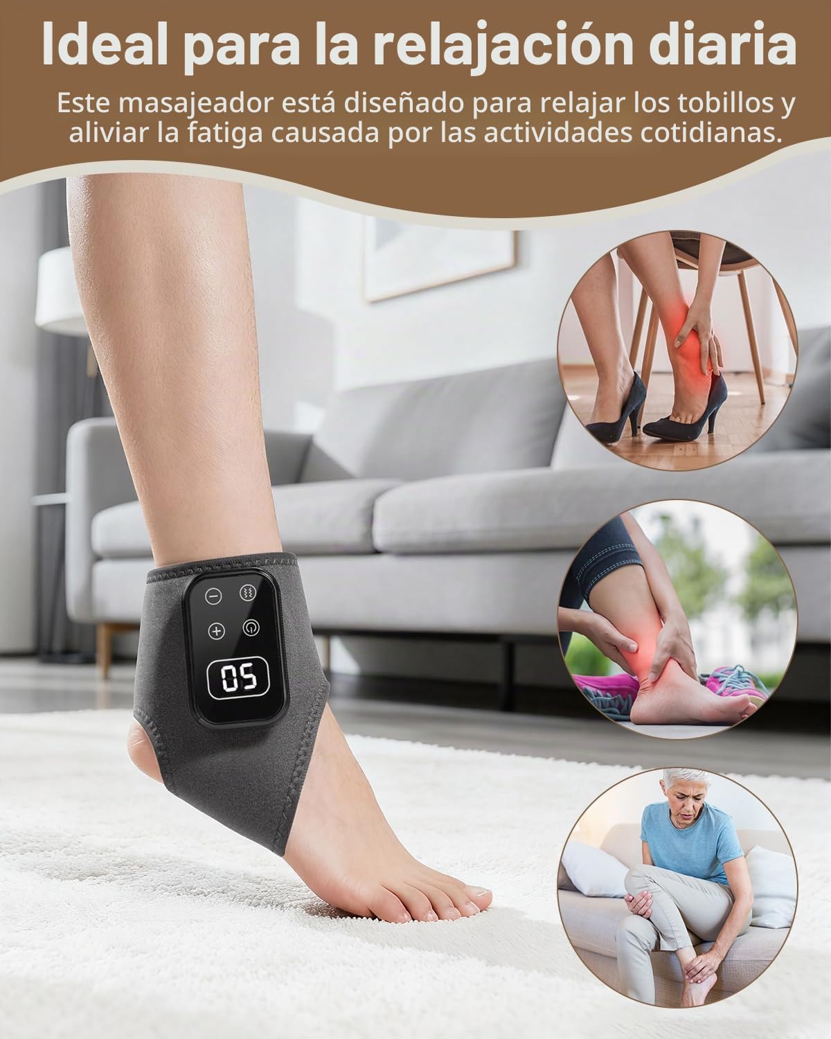 Masajeador De Pies, Masajeador, Masajeado-r De Pies 3 En 1, 5 Modos, 5 Niveles De Calor, Masajeador Piernas, EléCtrico Recargable Y PortáTil Ajustable Para Ten sióN Y Fatiga