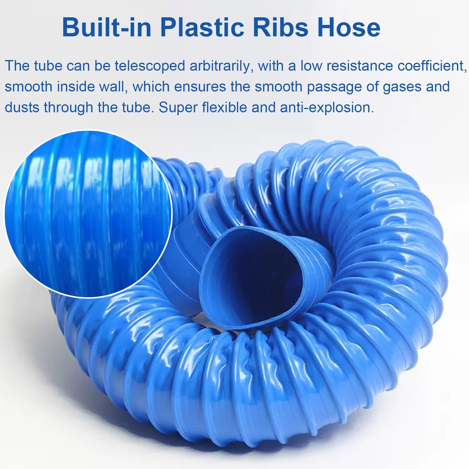 Tubo flessibile per la ventilazione, struttura in gomma PVC resistente, ideale per HVAC, asciugatrice, aspirapolvere e sistemi di drenaggio all'aperto