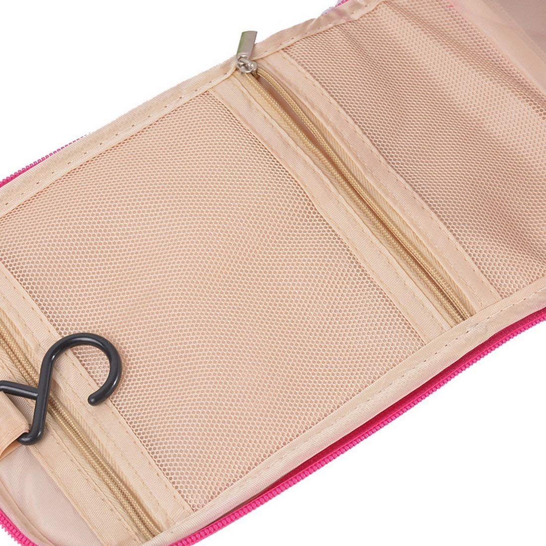 ERHETUS Multifunctional Extra Large Cosmetic Bag for Travel | Makeup Organiser for Accessories for Women | Waterproof Household Grooming Kit Storage Bags with Hook for Hanging for Men - Pink 4
