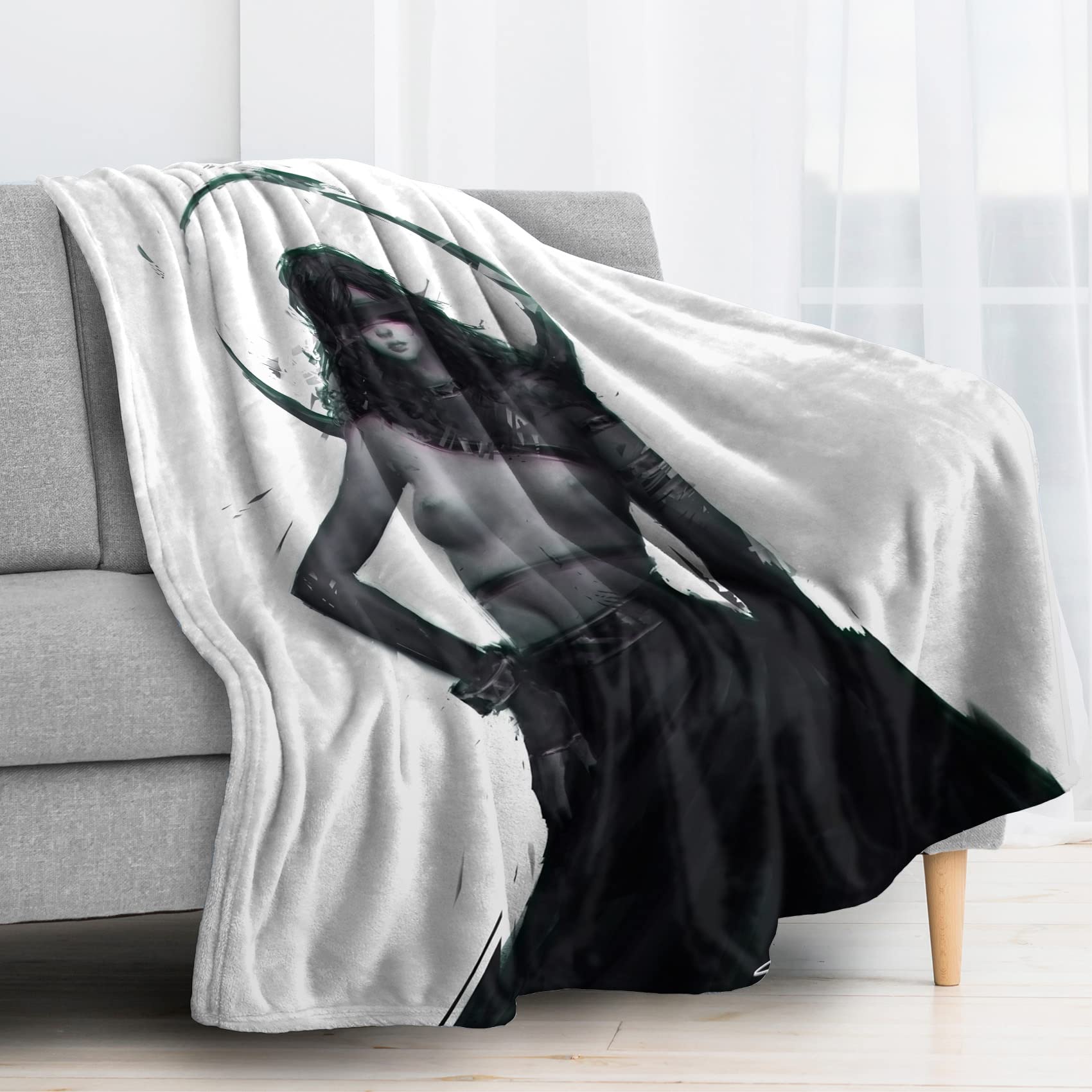 Plaid canapé hiver chaud et doux art nu pour cocooner au salon les soirées fraîches