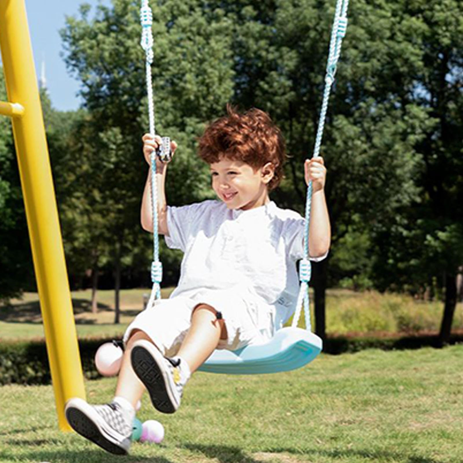 Sedile oscillante per il servizio pesante, sedile swing per bambini, Accessori oscillanti, Comodo sedile ergonomico reggerabile con divertimento interattivo a corda regolabile per l'uso all'interno e