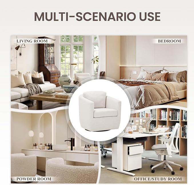 Sofá Giratorio Beige 2 Unidades Tapizado Tela miniatura 7