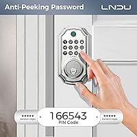 Vista 4 de Cerradura de puerta de entrada sin llave con control de aplicación, 100 cerraduras inteligentes con código de acceso para puerta delantera, cerrojo