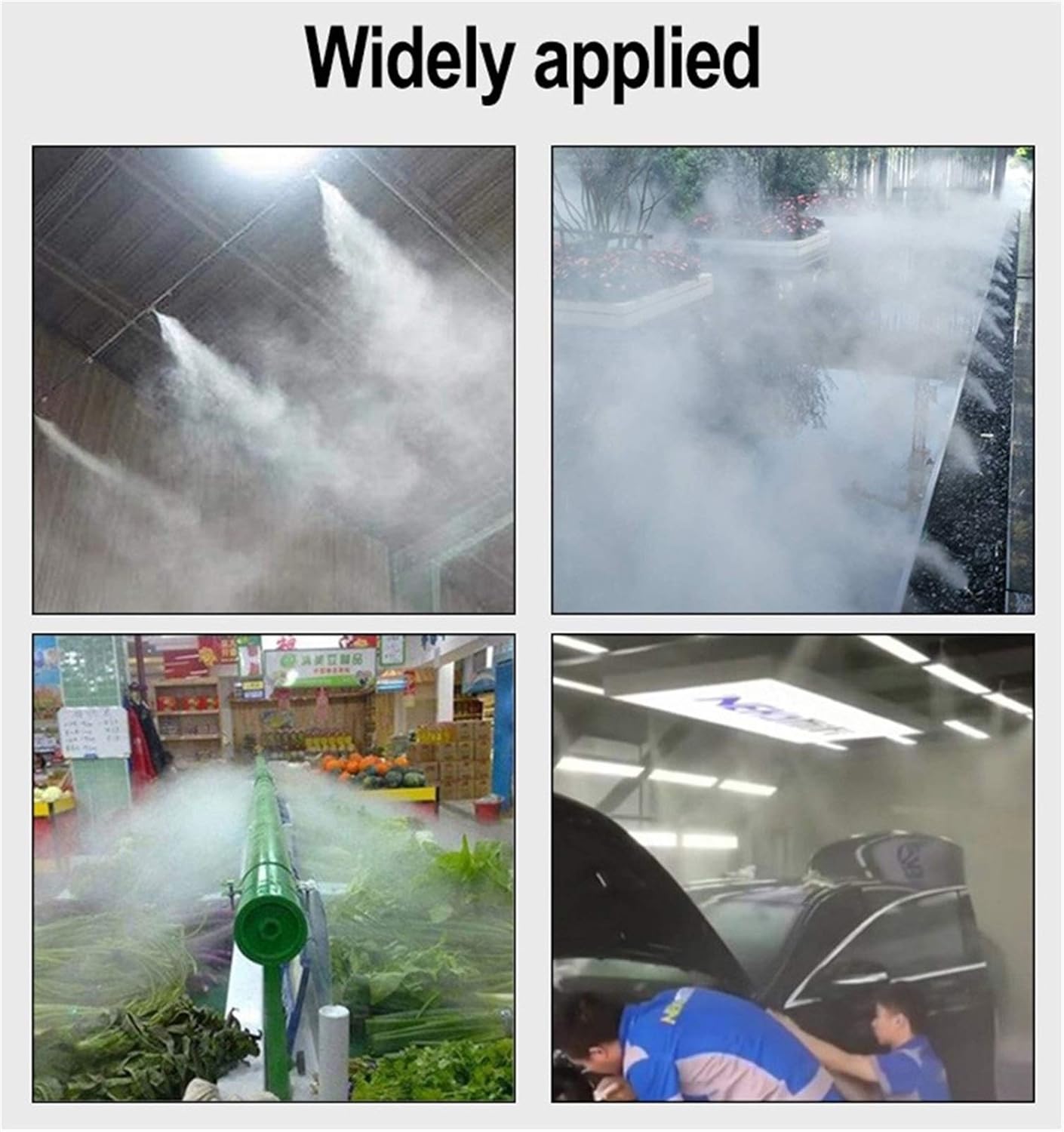 60pcs Brass Misting Nozzle Kit for Cooling System, High Pressure 3/16" Threaded Mister Nozzles, Anti-drip Fogging Spray Head for Landscaping, Air Humidification, Spraying Disinfection