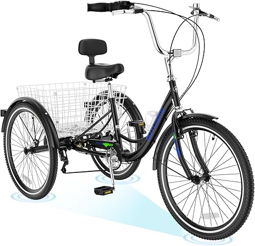 Miniatura 81 de ABORON Triciclo para adultos, bicicleta de 3 ruedas para adultos, triciclo para adultos, llantas de doble pared, triciclo para mujeres y hombres