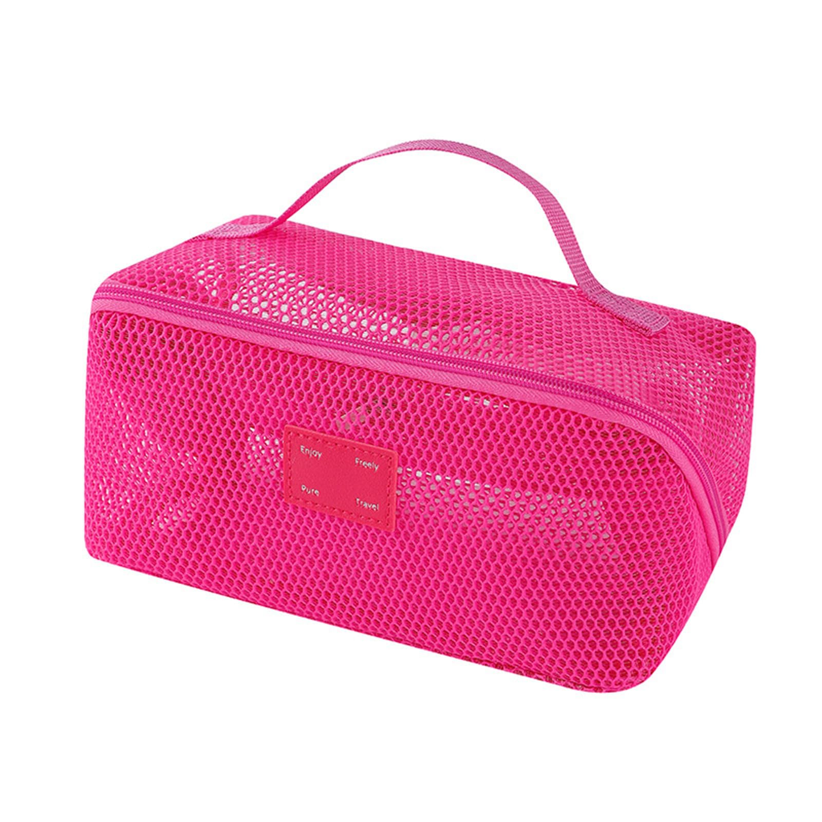 Xjdzineq Meshes Travel Toiletry Bag with Multiple Compartments Spacious Storage Container for Makeup Skincare Breathable Meshes Storage Pouches