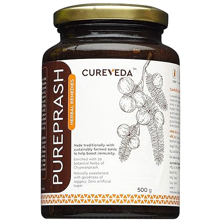 Cureveda Herbal Pureprash (500gms) Immunity Booster for all age groups- Jaggery based, sugar free Chyawanprash