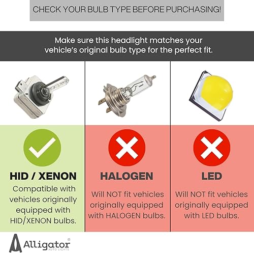 Miniatura 5 de ALLIGATOR AUTO LIGHTS Conjunto de faros de repuesto para Mercedes Sprinter 2014 2015 2016 2017 2018, proyector HID de lado izquierdoconductor Xenon