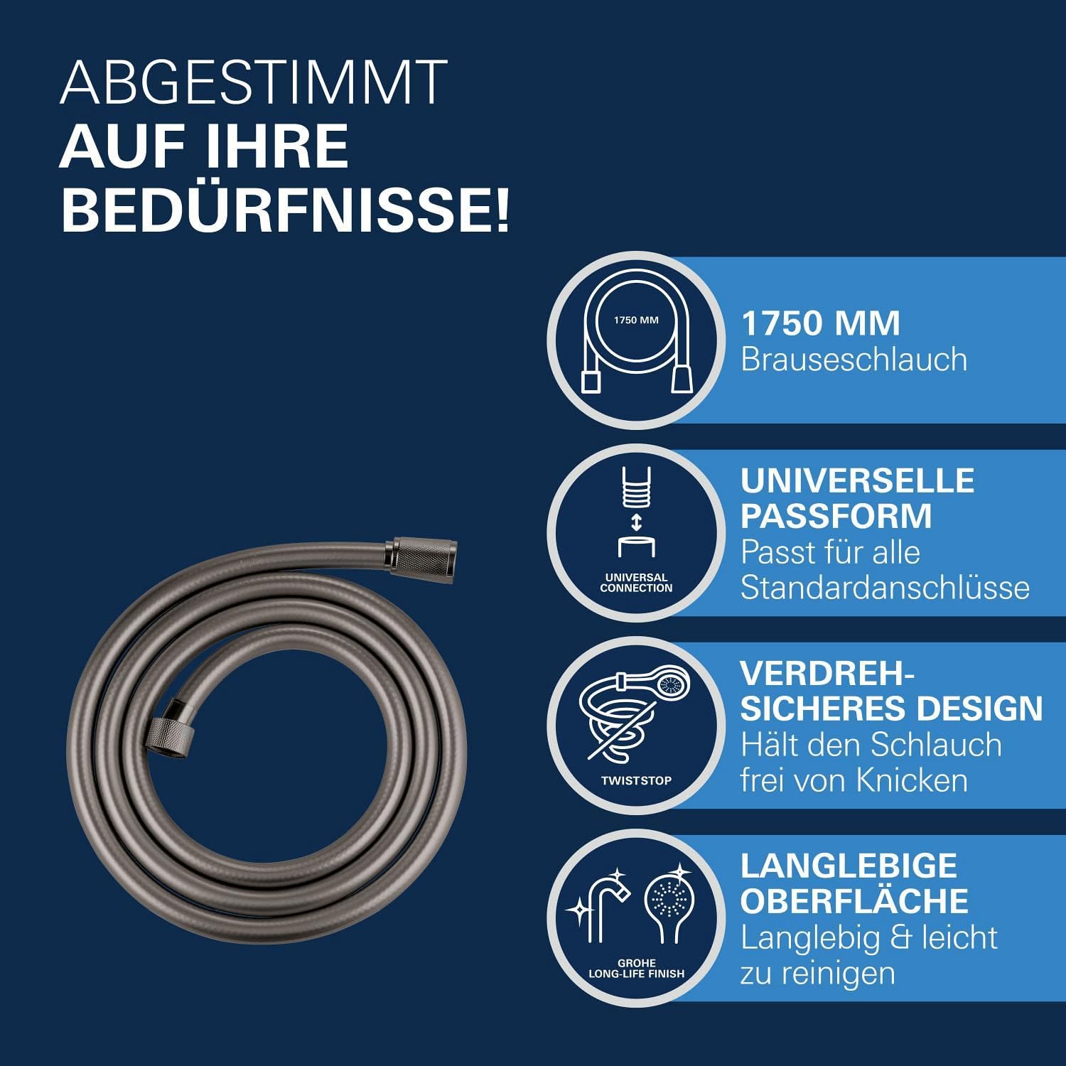 Grohe - Flexo 1750 mm - Hard Graphite