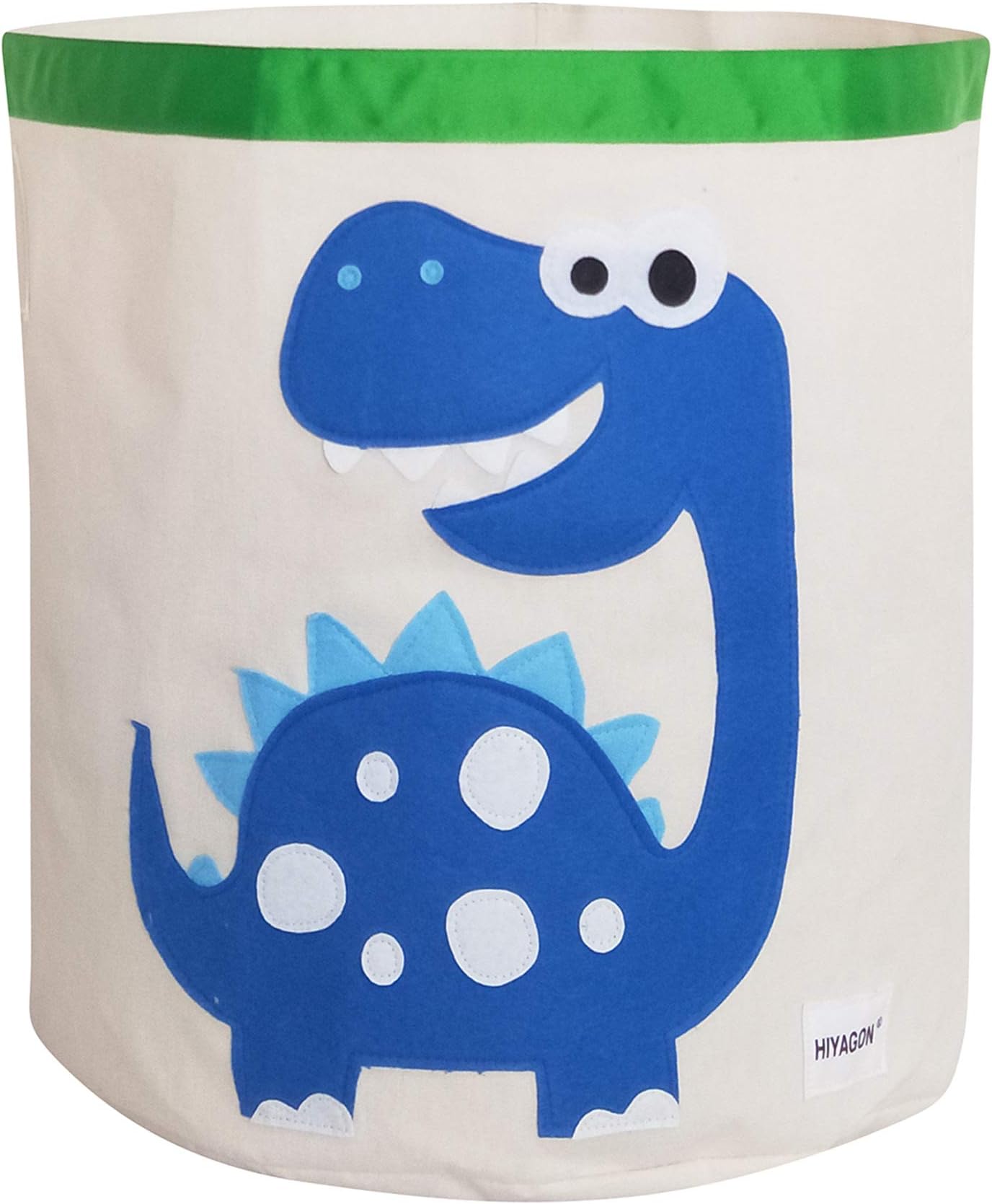 HIYAGON Storage Bin,Cube Hamper Box for Kids Toys Animal Theme Decor Perfect for Home,Office(Blue Dinosaur)