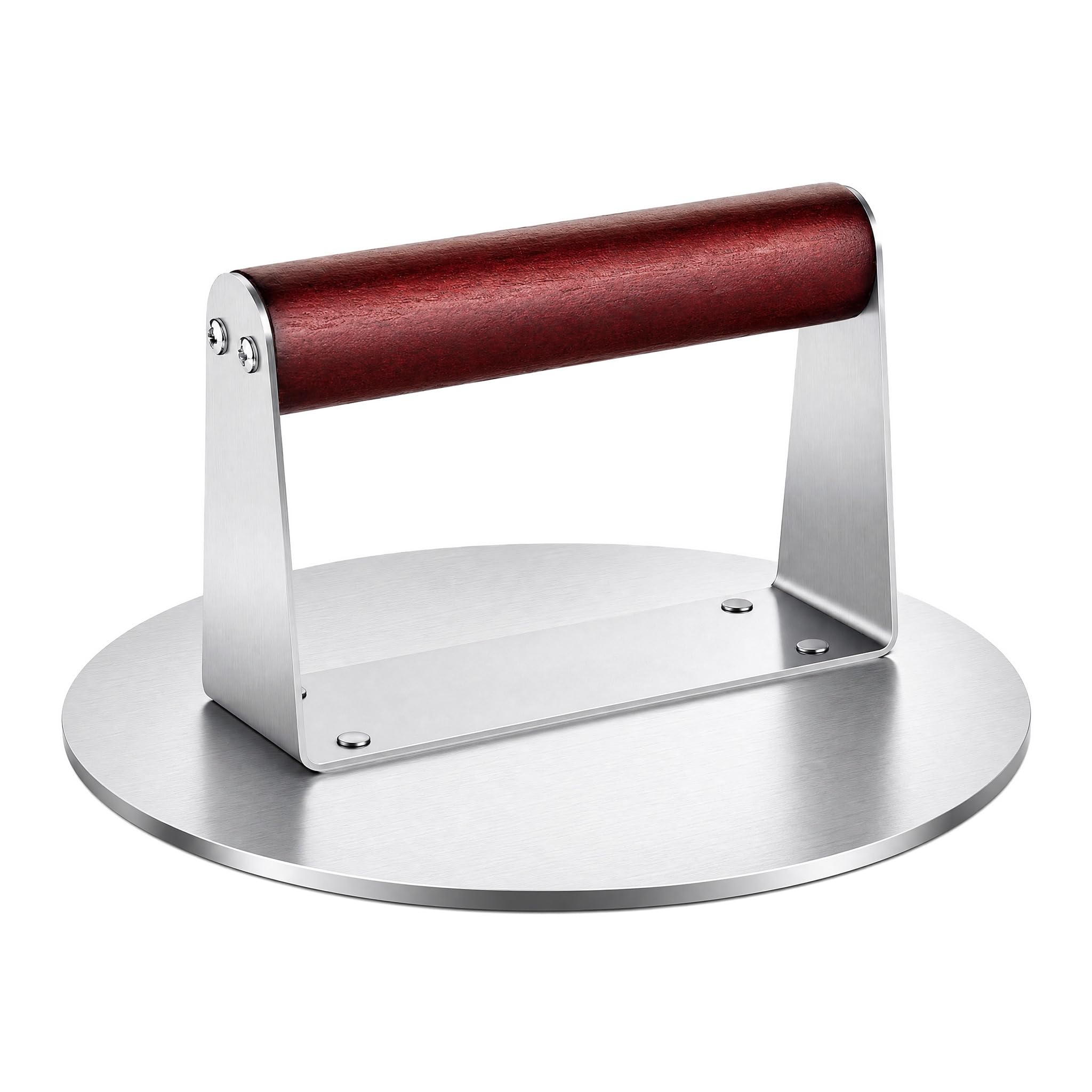 Stainless Steel Smashed Burger Press, 6.3in Burger Smasher Press Heavy Duty Burger Smasher with Heat Resistant Handle Meat Press Grill Accessory for Flat Top Griddle Grill Skillet Cast Iron Pan