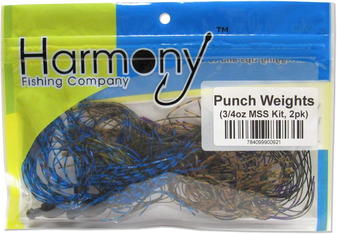 Harmony Fishing - Tungsten Skirted Punch Weight/Slither Rig MSS Kit [Pack of 2] (Modular Skirt System)