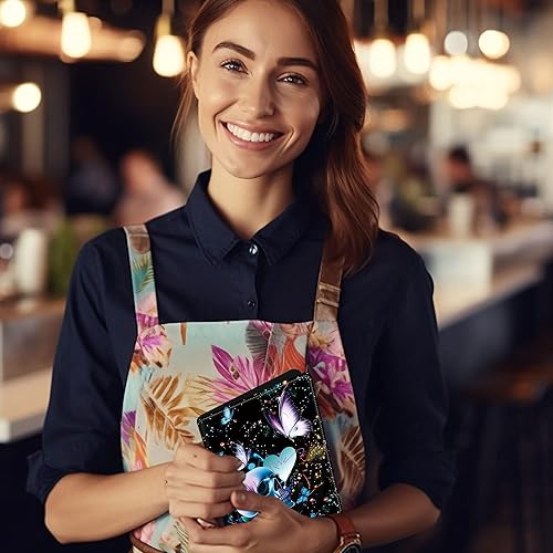 Miniatura 5 de Libro de mesera para camarera, libros de camarera con bolsillo con cremallera, diseño de calavera, organizador de libros para servir, restaurante,