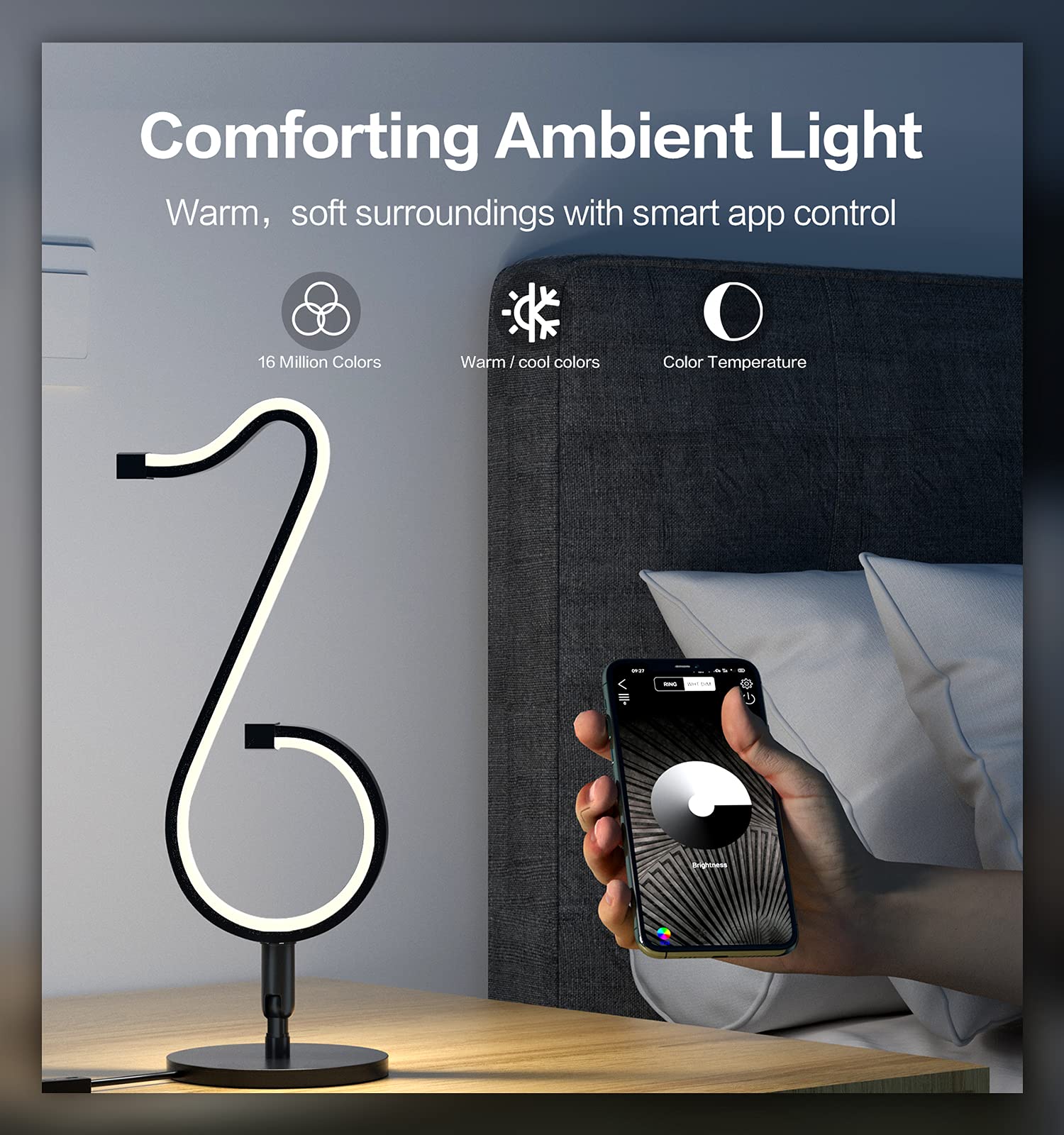 人気が高 JVMU TableWall LEDLamp BluetoothDimmable DeskDecoration RGBIC