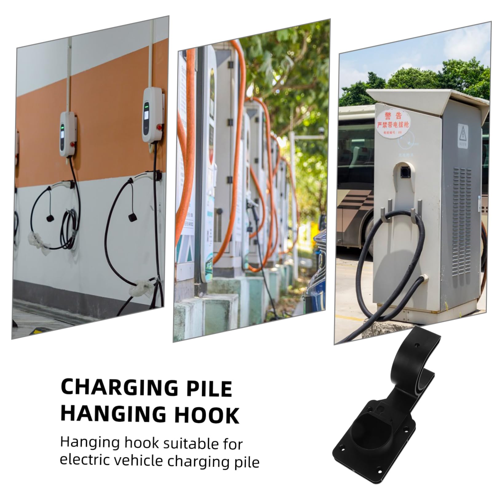iplusmile 3pezzi Supporto per Caricabatterie Elettrico da Muro Organizzatore Cavi per Auto Elettrica Installazione Facile e Salvaspazio Accesso Veloce e Sicuro Design Integrato per Cavi