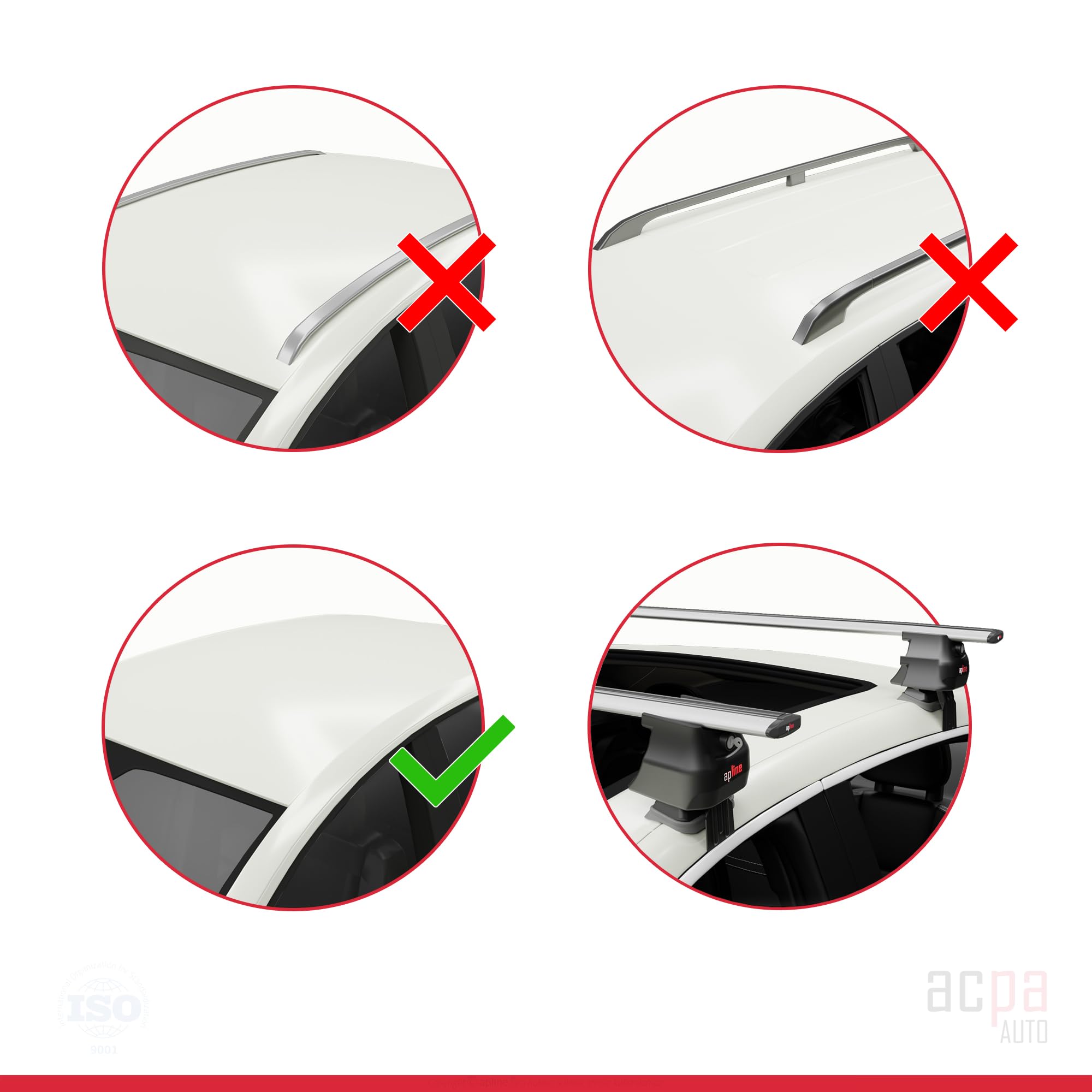 Compatible with DS 3 Crossback 2018-2022 Roof Rack ACE-4 Roof Rack Pack Carrier Grey