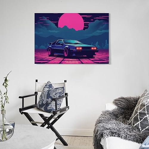Miniatura 5 de Retrowave Jdm - Póster retro de Cyberpunk para pared, póster e impresiones artísticas para colgar para dormitorio, aula, dormitorio, sala de estar,