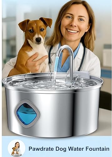 Miniatura 2 de Pawdrate - Fuente de agua para perros, dispensador de agua filtrado para perros de 3.2 L108 onzas, recipiente de agua de circulación automática,