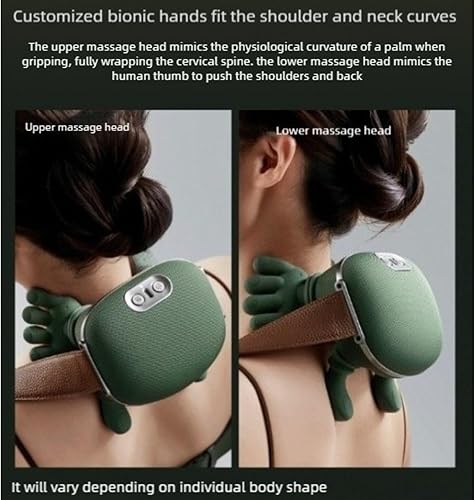 Miniatura 3 de ZoserX - Masajeador térmico biónico, masajeador inalámbrico de espalda y cuello con amasado 4D, terapia de tejido profundo Shiatsu para aliviar