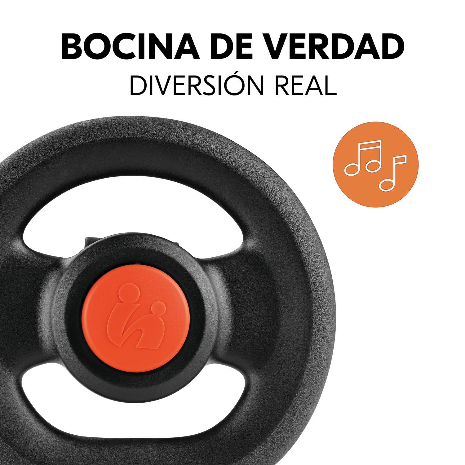 Hauck Pushchair Steering Wheel Volante Silla Paseo – Juguete Interactivo con Claxon – Accesorio Universal Compatible con Carritos y Sillas – Diversión y Conducción Real para Niños - Negro