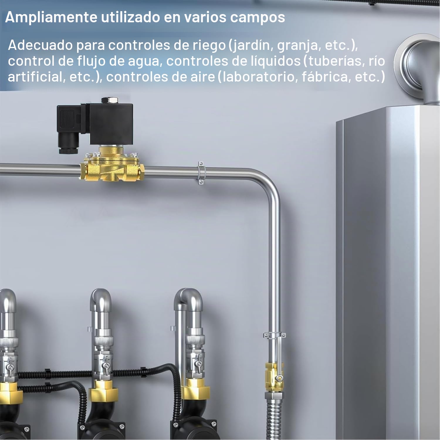 Electroválvula de latón, válvula magnética eléctrica, válvula solenoide de latón, control directo para agua y aire, 1" 220 V CA