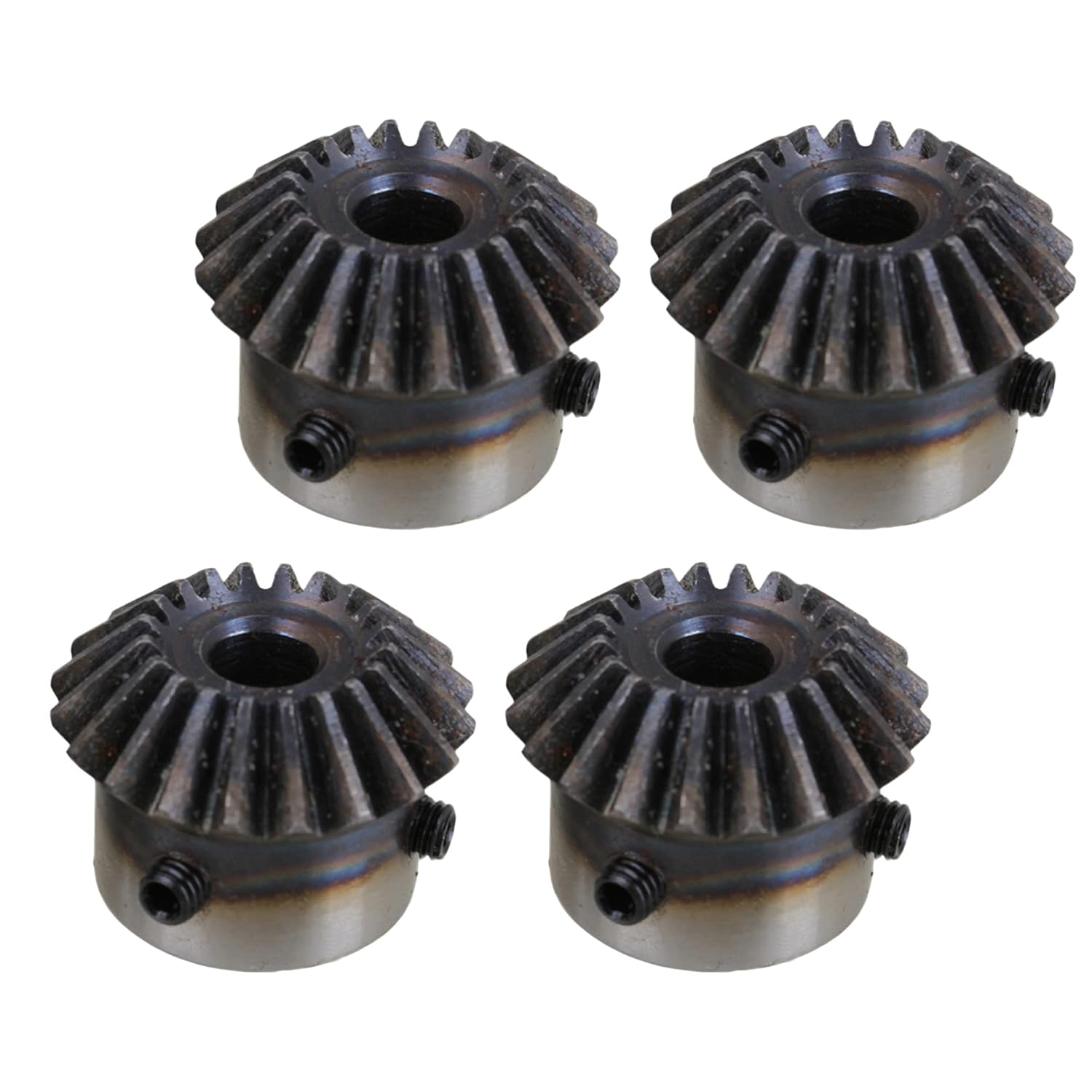 CNBTR Hardware Steel 1.5 Module 20T Tapered Bevel Gear Wheel 8mm Bore Pack of 4