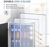 Vista 6 de Manastin Beverage Refrigerator Cooler-Mini Fridge Freestanding Cooler with Glass Door, Adjustable Shelves & Digital Temperature Display for Drink