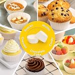 600pcs Linges de cupcake blanches – Nourriture de qualité, non-brillante, sans graisse, papier parchemin – Four, micro-ondes & Réfrigérateur pour muffins, biscuits, fêtes (blanchâtre)