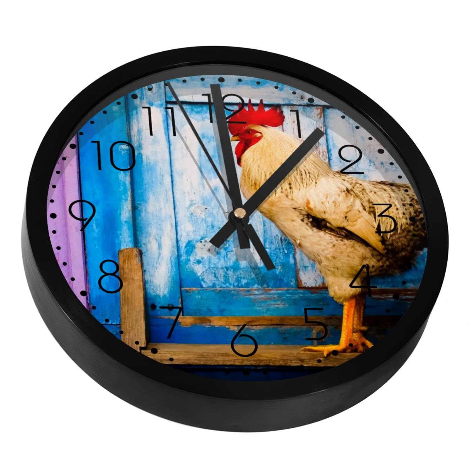 Horloge murale silencieuse décoration d'intérieur en bois à piles