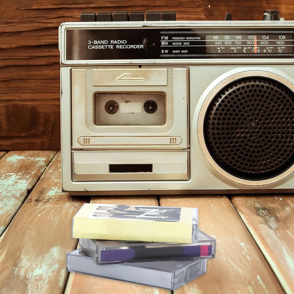 per cassette – Plastica trasparente – Soluzione di stoccaggio per 20 pezzi, 4,28 L X 2,75 L X 0,6 H – Cassette audio