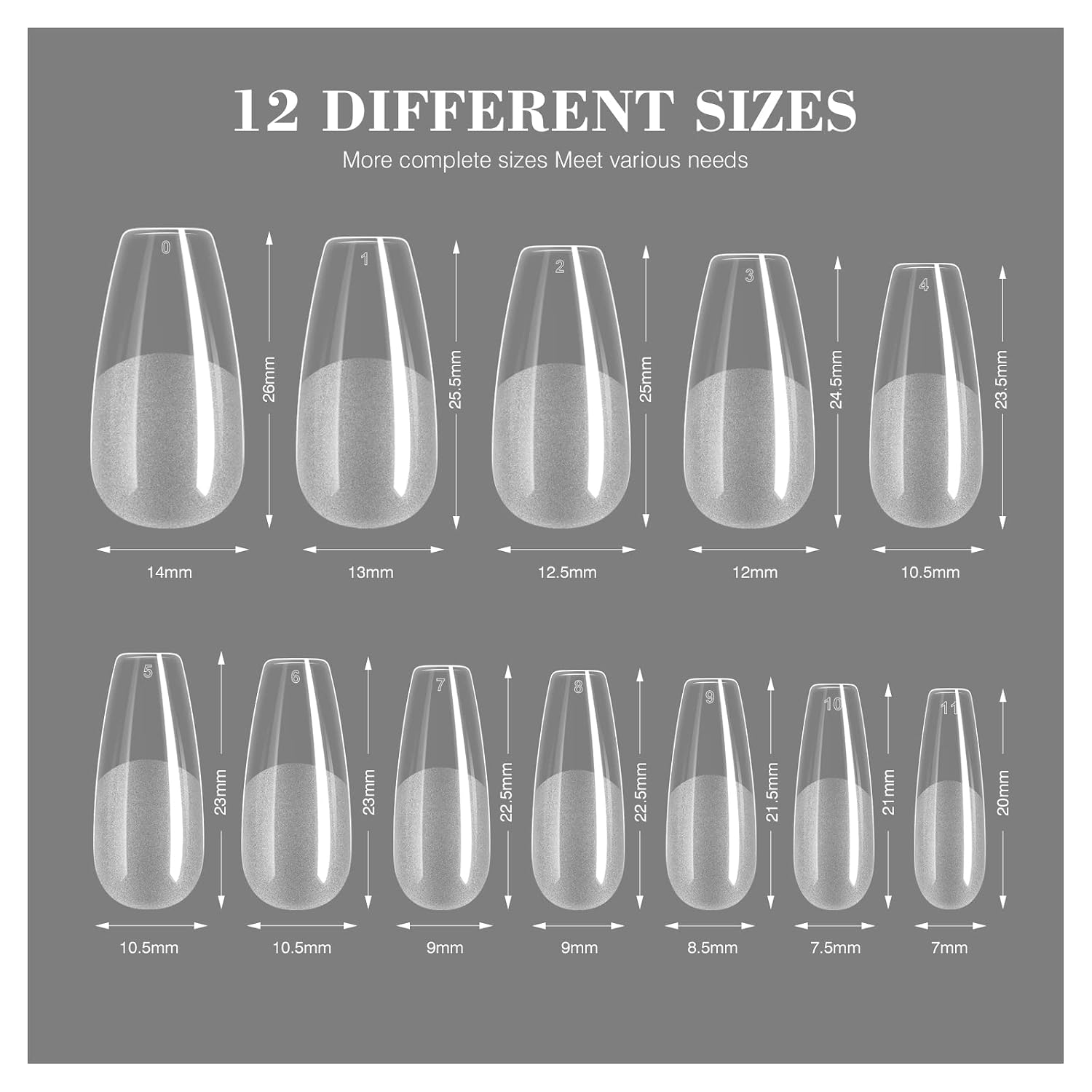 Saviland Soft Gel Nail Tips - 550PCS Medium Coffin Full Cover Clear Nail Tips Fake False Nails for Gel Nail Extension Kit Half Matte Acrylic Nails Tip Kit 12 Sizes for Nail Salon Use Home DIY
