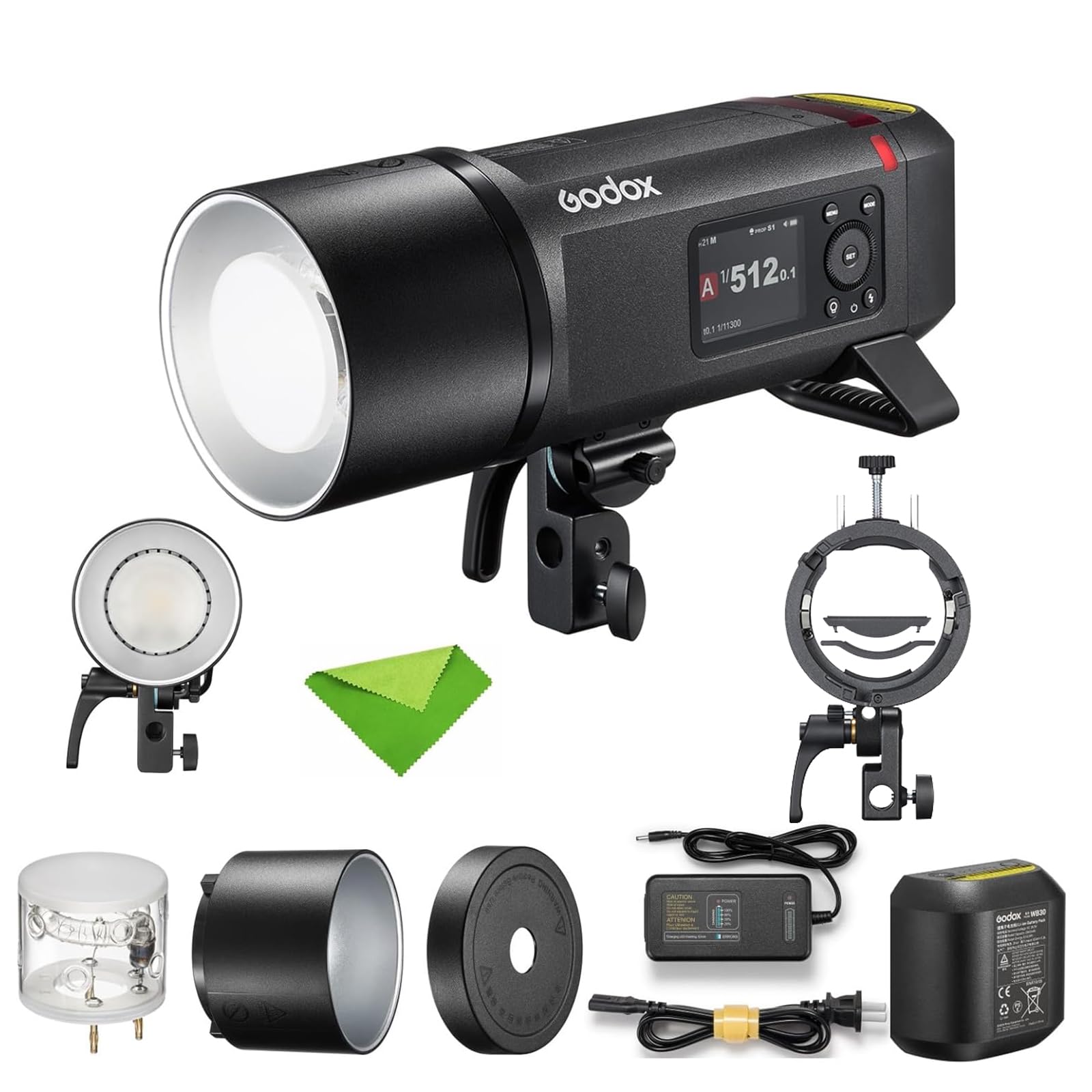 Godox AD800 Pro AD800Pro 800Ws Outdoor TTL Flash with S3 Bracket, 300 Full Power Flash, 0.01s~1.5s Recycle Time, 40W Bi-Color Modeling Light, 2.4G Wireless, Bowens Mount Speedlight