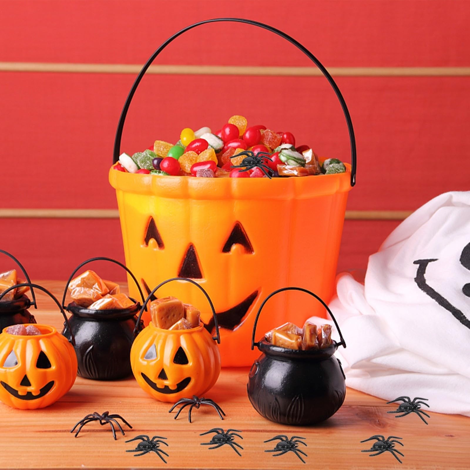 GALPADA 300 Pezzi Ragno Finto Nero in Plastica, Decorazione Halloween