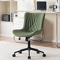 Vista 17 de YOUNIKE Silla de oficina, silla de escritorio sin brazos con ruedas, sillas giratorias ajustables para computadora de oficina en casa, silla