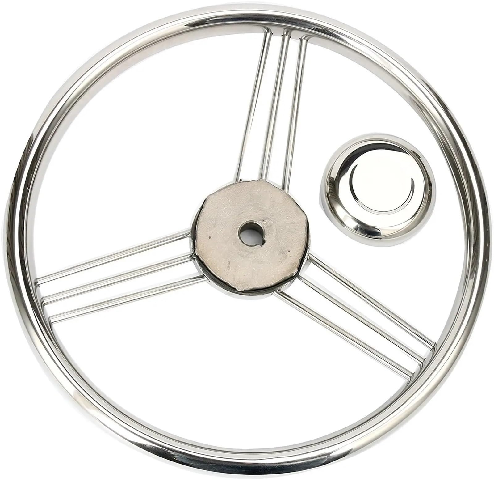 Steuerrad für Schiffe 13,5 Zoll 9-Speichen-Edelstahl-Bootslenkrad – 10 Grad for Marine-Yacht für Boote