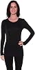 Active Basic Athletic Fitted Plain Long Sleeves Round Crew Neck T Shirt Top Black, Medium