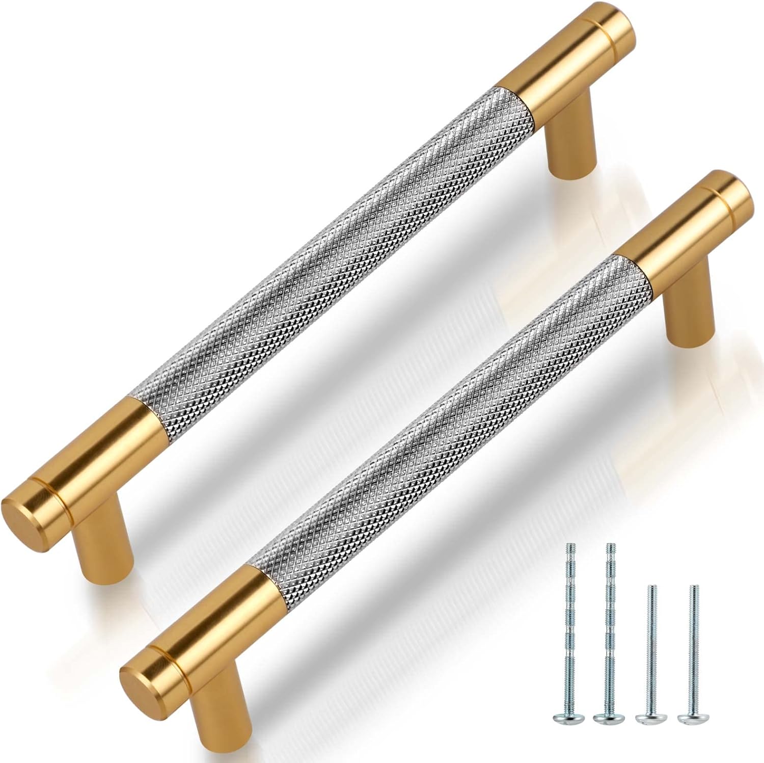 Homjoy 2 Pack 5" Grey and Champagne Gold Pulls