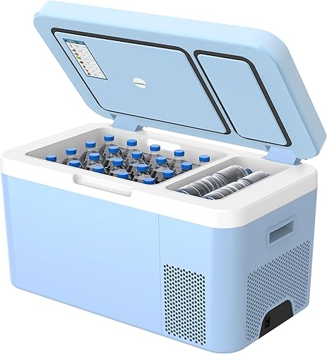 Refrigerador portátil de doble zona para automóvil, refrigerador de 12 voltios, 25 cuartos de galón, 12 V, congelador de 12 V24 V CC 110  240