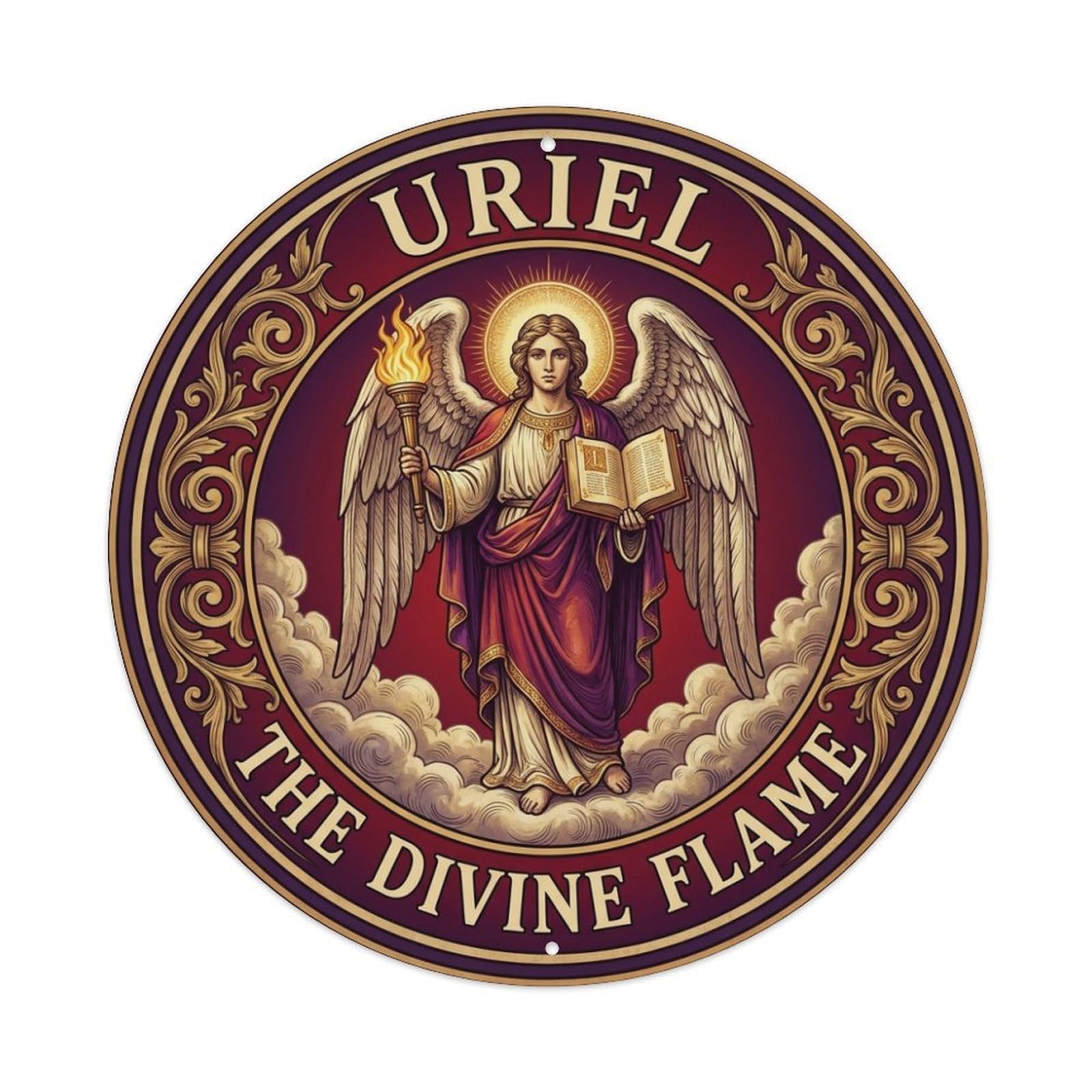 Archangel Uriel The Divine Flame Holy Wisdom Metal Tin Sign
