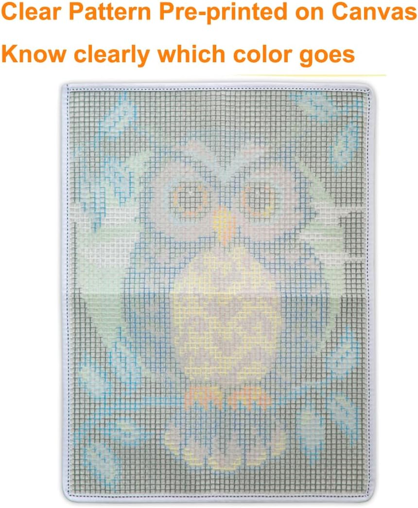 YOOTOM Latch Hook Rug Kits for Adult, DIY Latch Hook Kits Stitch Cross Crochet Carpet Mat Needlework Handmade Cushion Tapesty, Color Pattern Pre-Printed & Pre-Cut Yarns, 20x15in